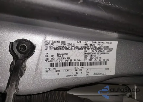 2013 Ford Focus Se from USA, damaged, VIN 1FADP3F20DL158386